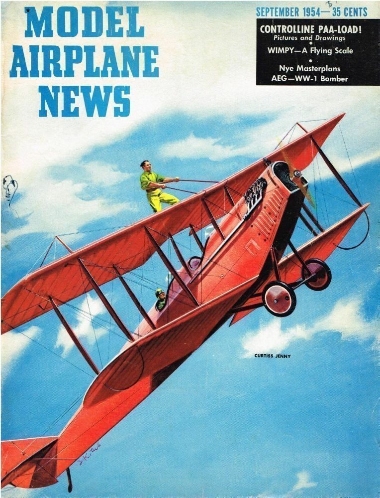 MODEL AIRPLANE NEWS Magazine September 1954 Wimpy: F/F 1/2A Scale by Walt Mooney