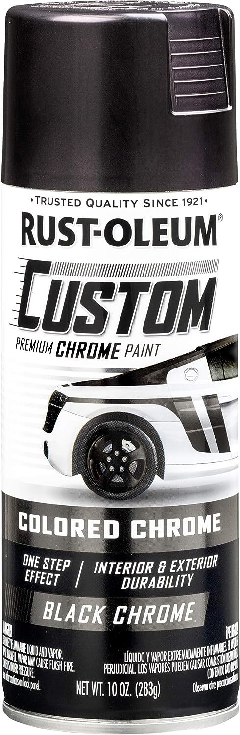Rust Oleum Automotive Premium Custom Chrome Spray Paint 10 Ounce Black Chrome
