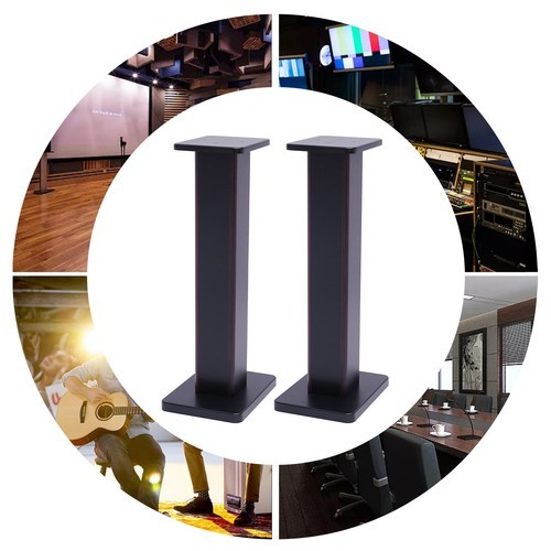 28" Inch Pair Bookshelf Speaker Stands Surround Sound Home Theater Black Walnut