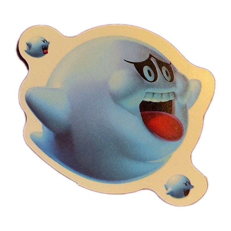 Boo, Ghost, Super Mario, Nintendo, Fun Adorable Glossy Sticker, Decal 1.75"