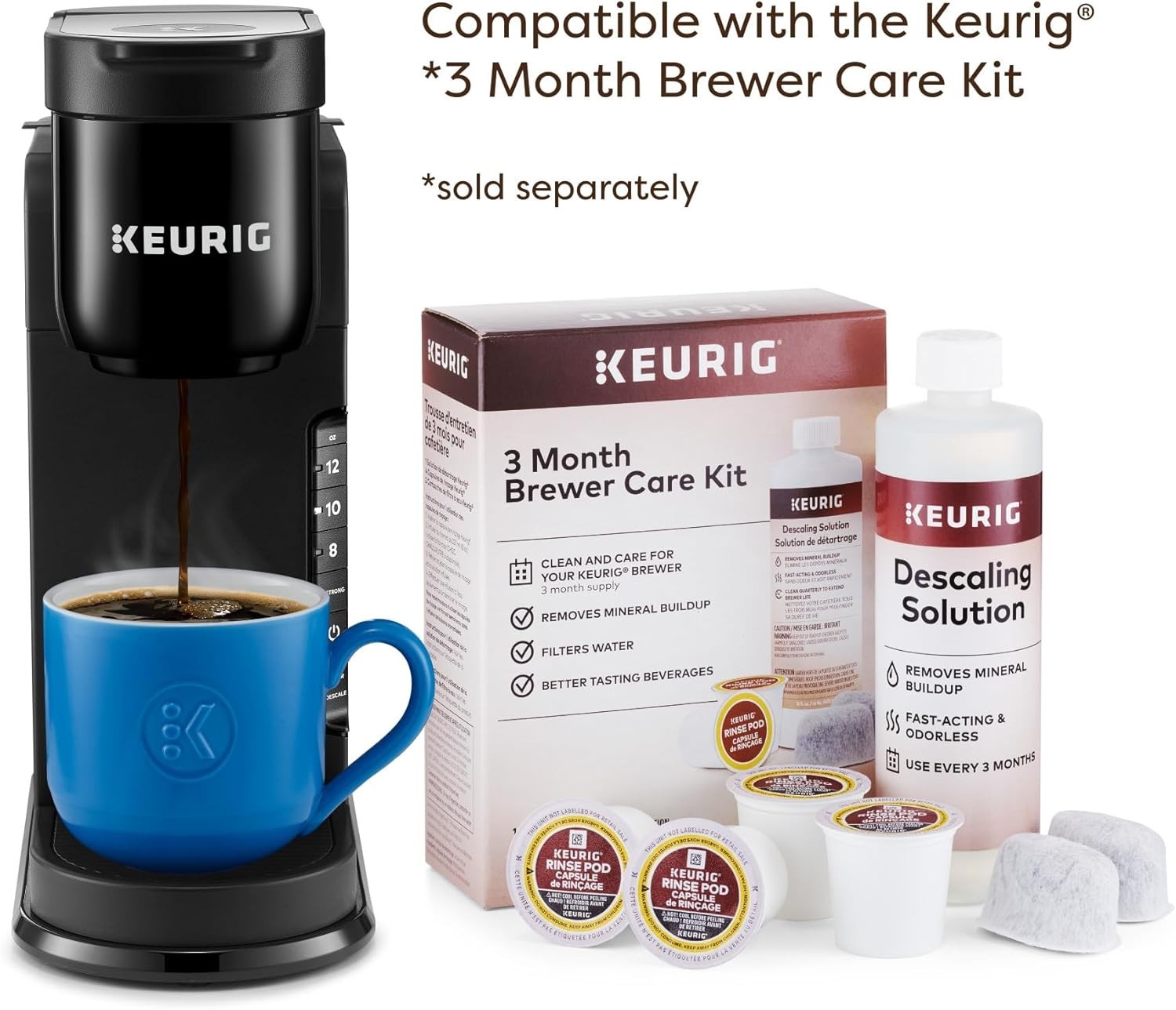 K-Express Single Serve K-Cup Pod Coffee Maker, 3 Brew Sizes, Strong Button Fe...