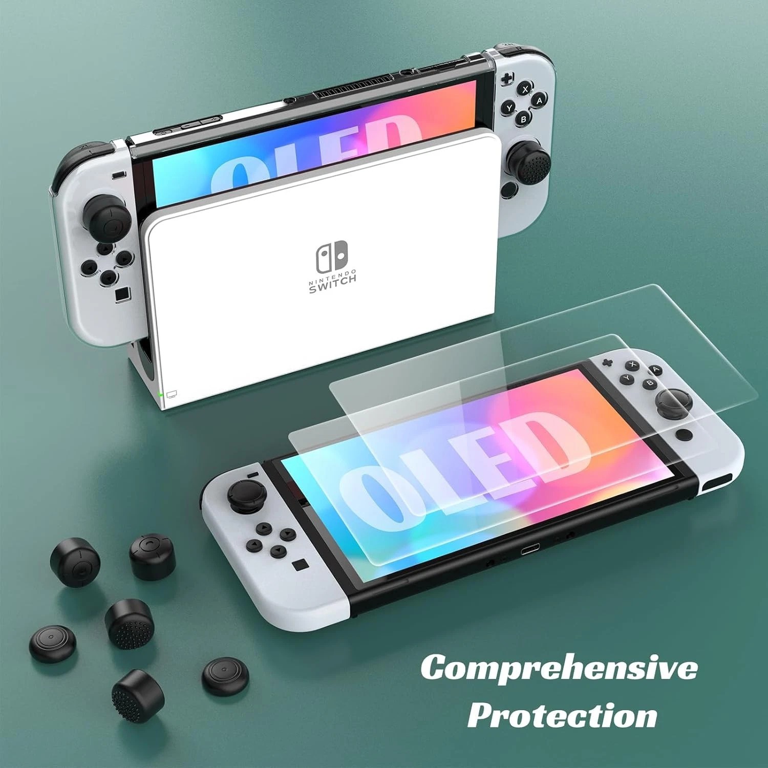 Nintendo Switch OLED Bundle: 28 Accessories with Dockable Case & Carrying Case