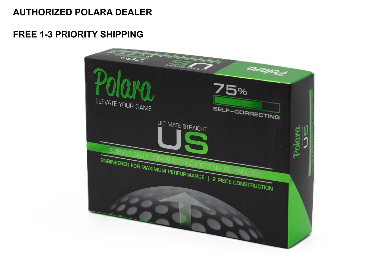 1 DOZEN POLARA ULTIMATE STRAIGHT GOLF BALLS 12 BALLS 75% SELF CORRECTING
