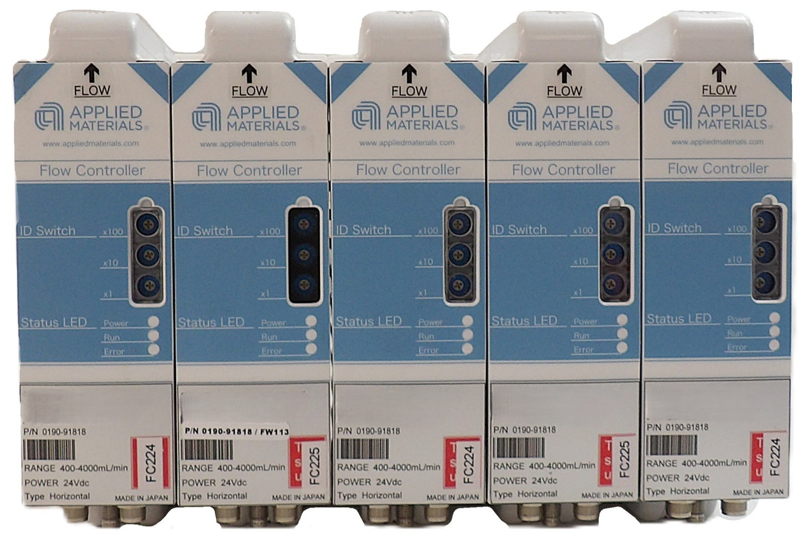 AMAT Applied Materials 0190-91818 Flow Controller 400-4000mL Lot of 5 Working