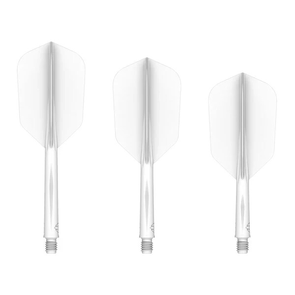 WHITE INTERMEDIATE SLIM MISSION FORCE 90  1 PIECE MOLDED SHAFT & FLIGHT SYSTEM