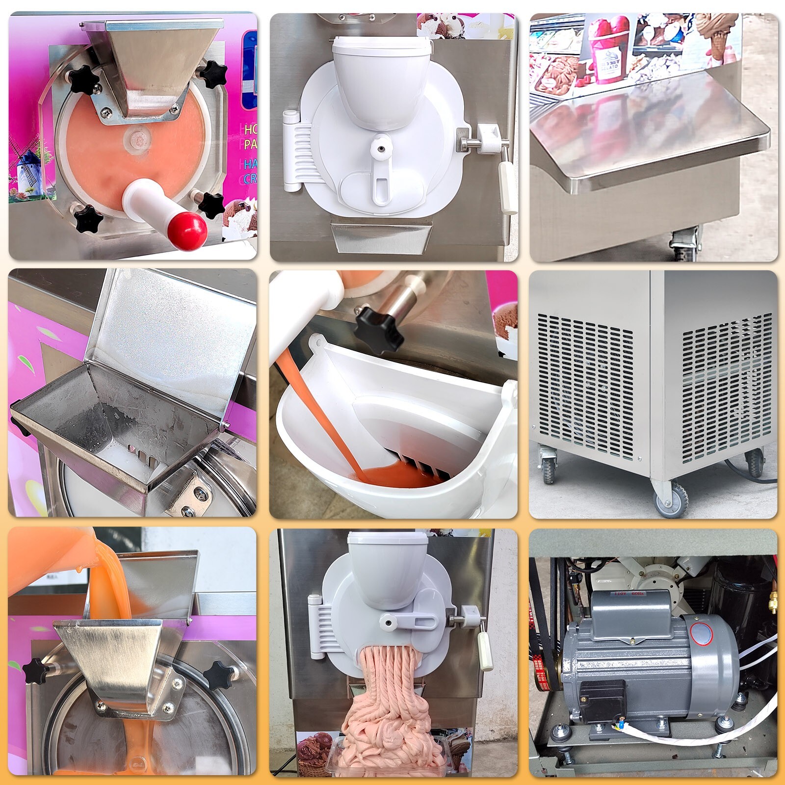 Kolice Commercial Gelato Hard Ice Cream Machine with Sterilization Function
