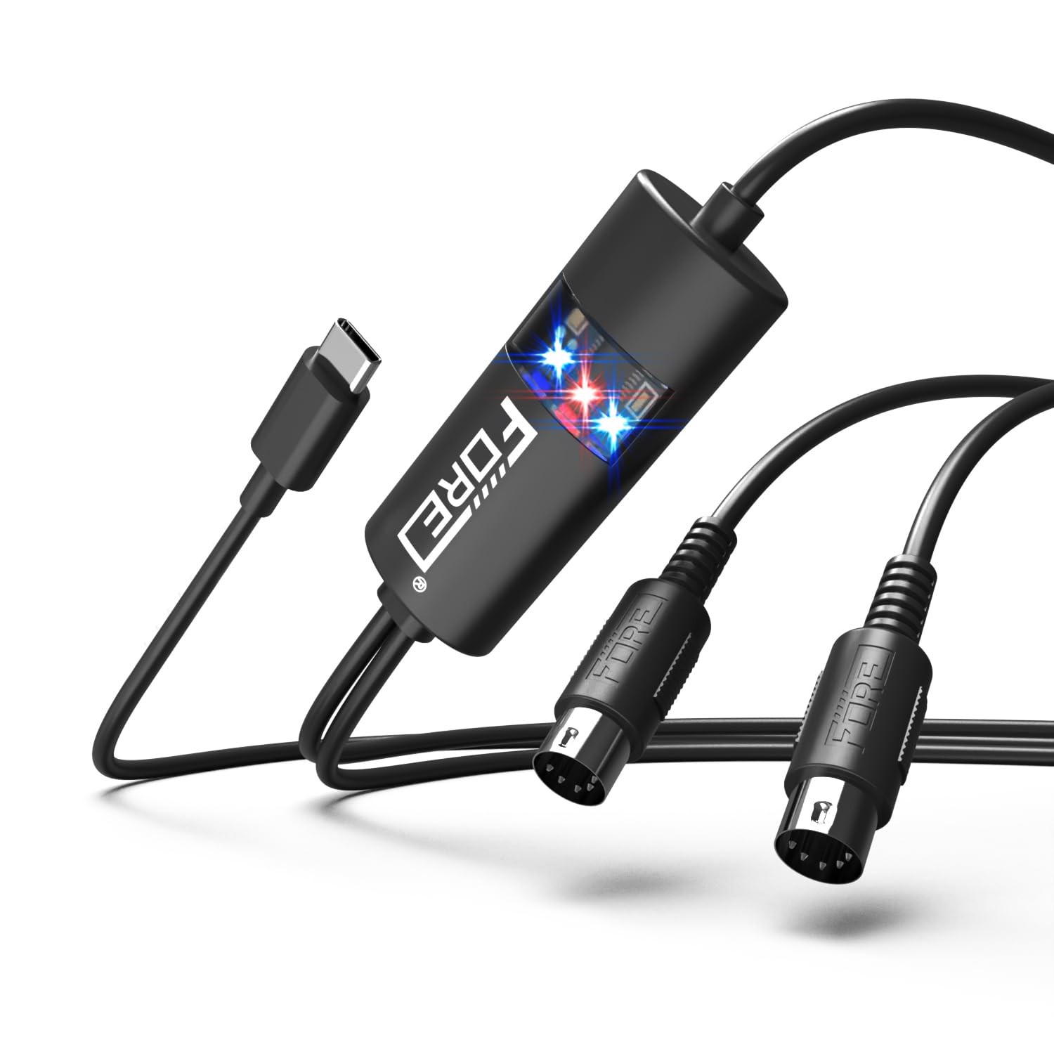 USB~C MIDI Interface Cable, In/Out, iOS/Android, Mac/Windows, 6.5ft
