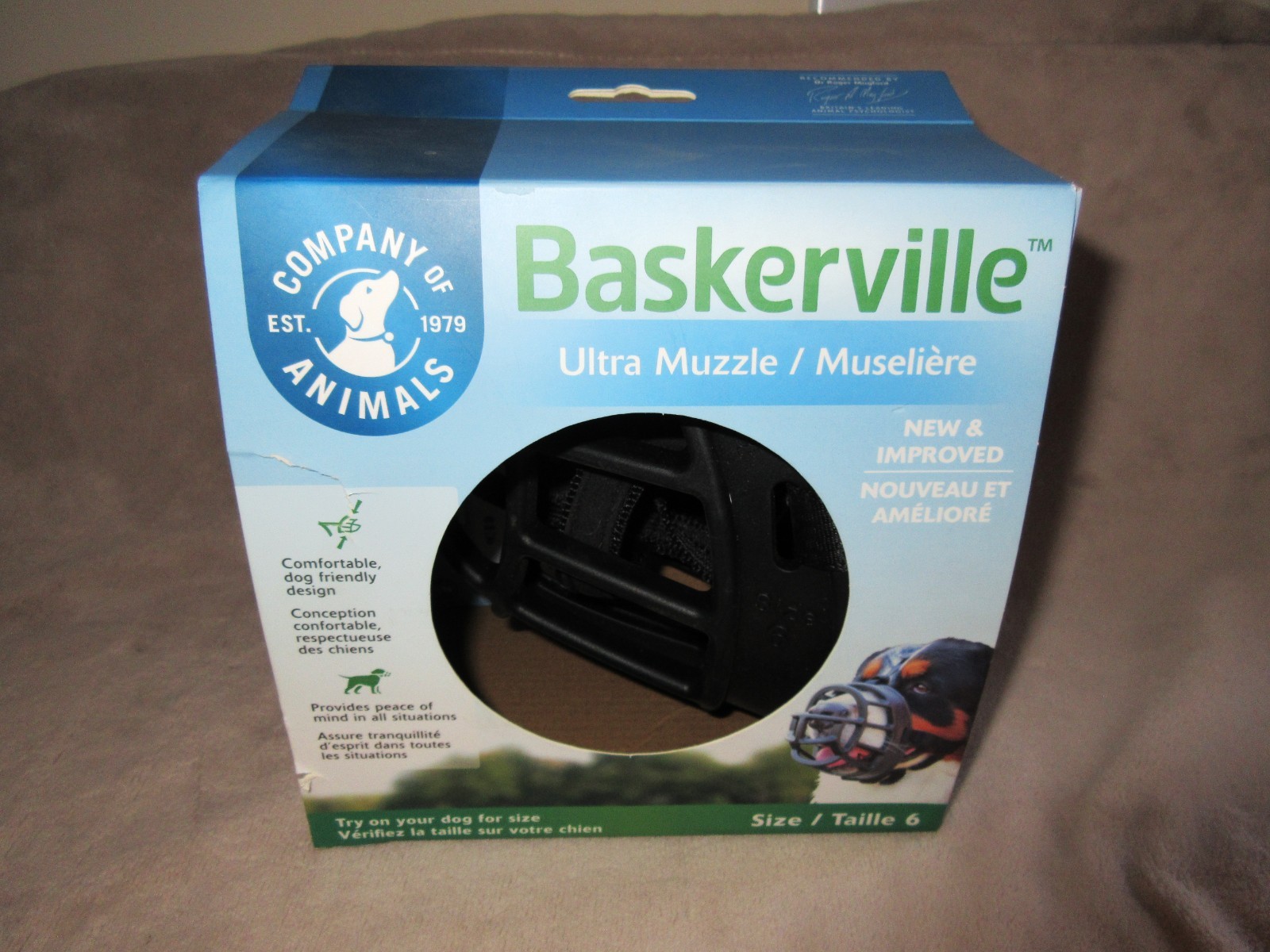 Baskerville Ultra Muzzle Sz 6 5" x 16" Large Dogs Mastiff, etc New In Open Box