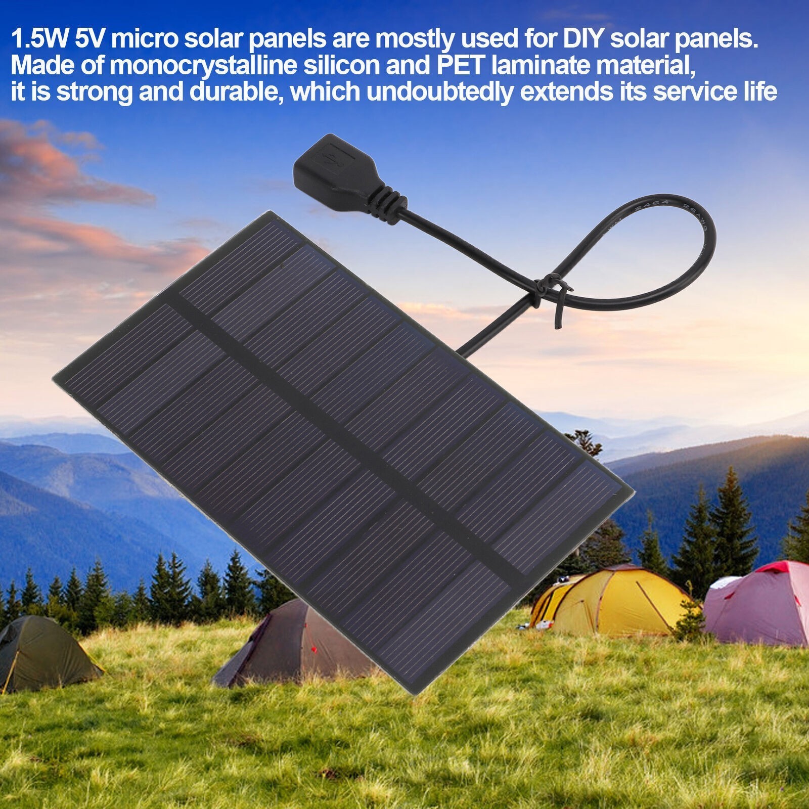 1.5W 5V Monocrystalline Silicon DIY Solar Panels with USB Interface Flexible
