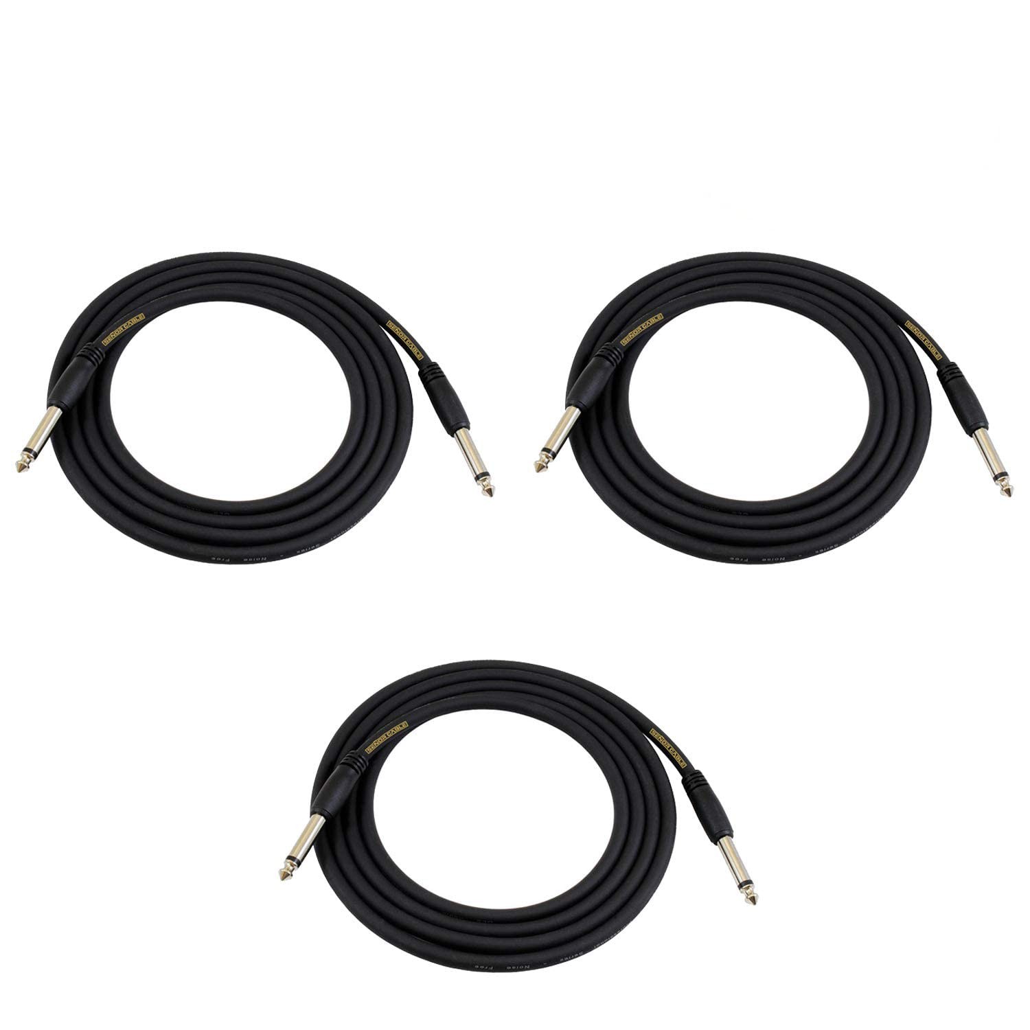 Senor Cable Instrument Cable 10ft woven Pack Of 3 Black