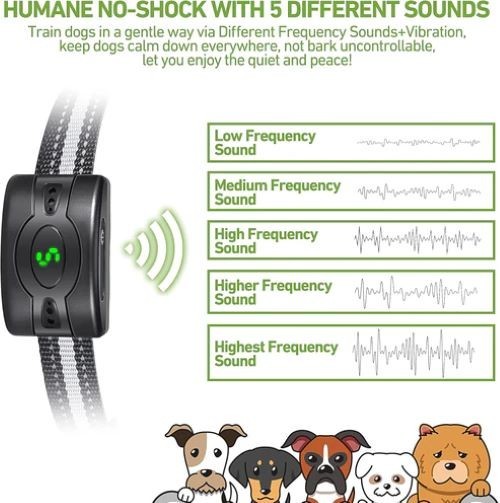 Rechargeable Dog Bark Collar 2 Pack No Shock Waterproof Training Collar