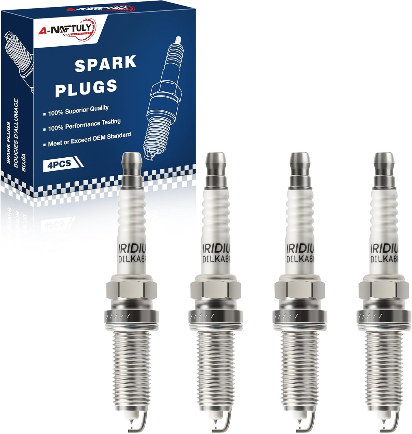 Double Iridium Spark Plugs 4 Pack Fits for 2018-2024 Toyota Camry Corolla Highla