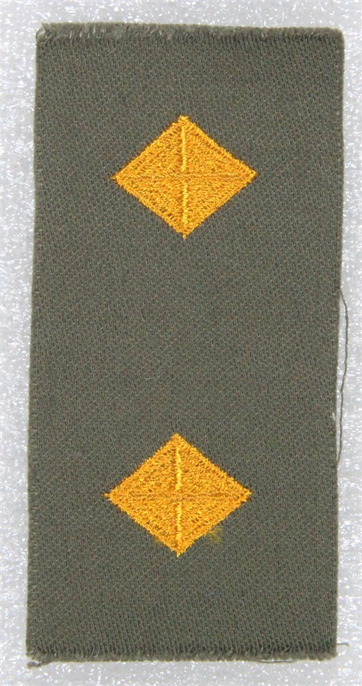 Cloth Army Officer Collar Insignia: Finance (pair) - gold on OD