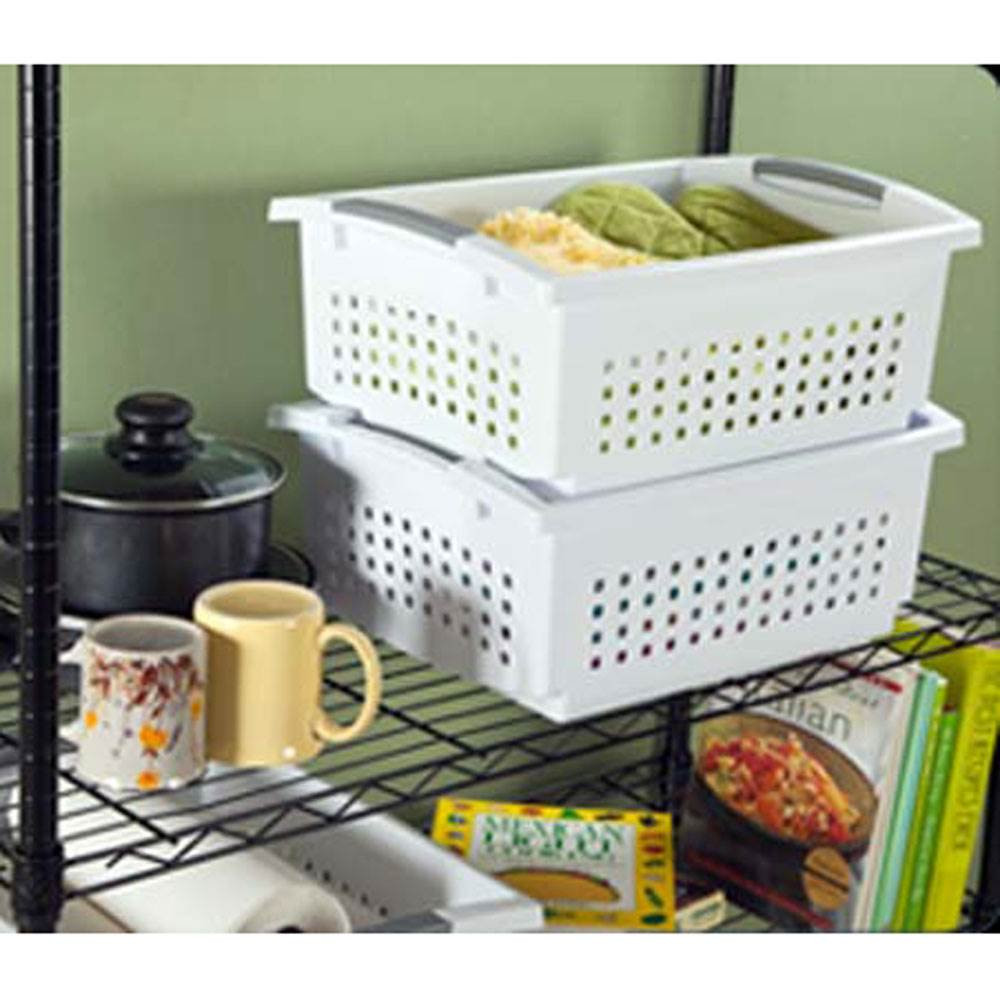 Stylish Stacking Large Storage Basket Home Office Laundry Storage Bin Box