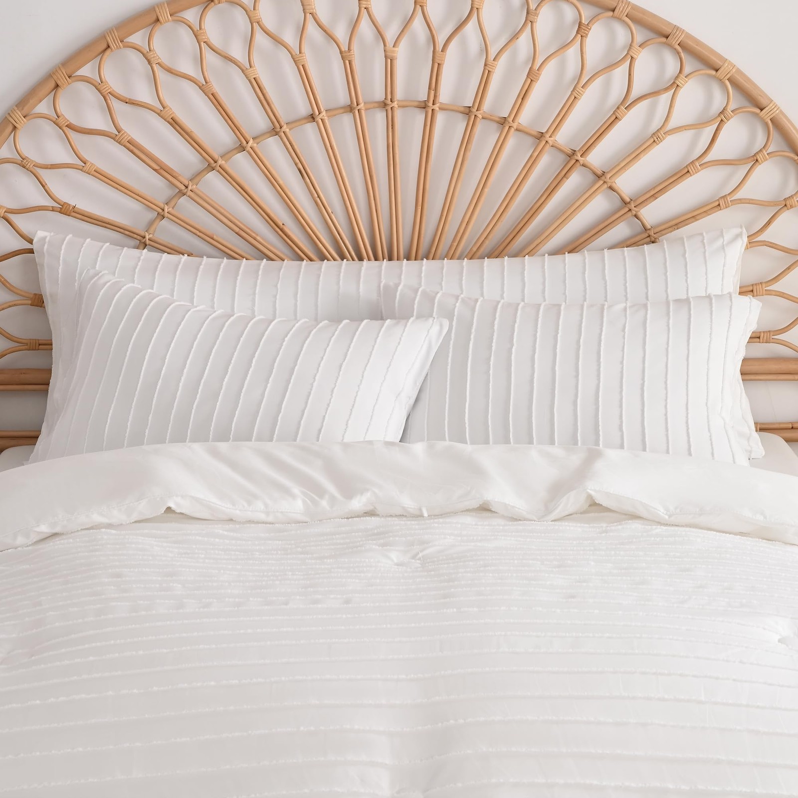 Boho Striped Body Pillowcase 20x54in Polyester Envelope Cover, White
