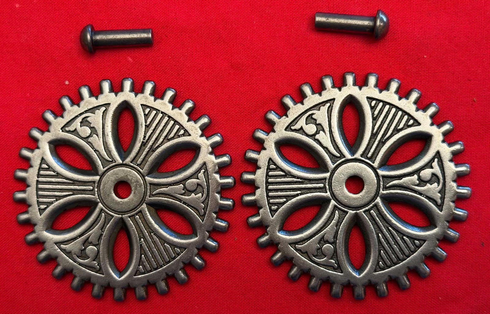 BRAND NEW  2 3/8" CHILEAN COWBOY VAQUERO Fancy SPUR ROWELS & Pins