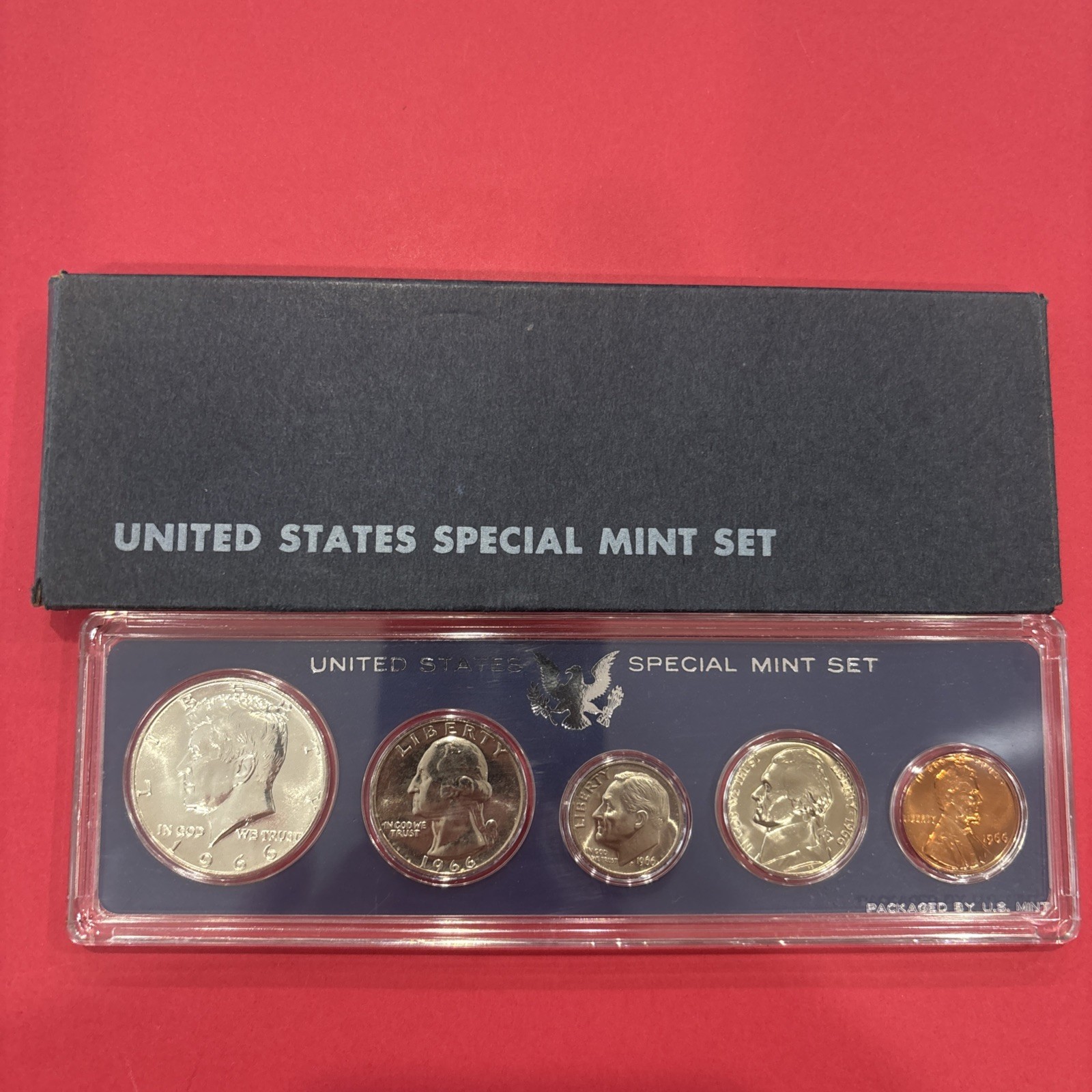 1966 United States Complete 5 Coin Special Mint Set SMS in clean Nice OGP A+++