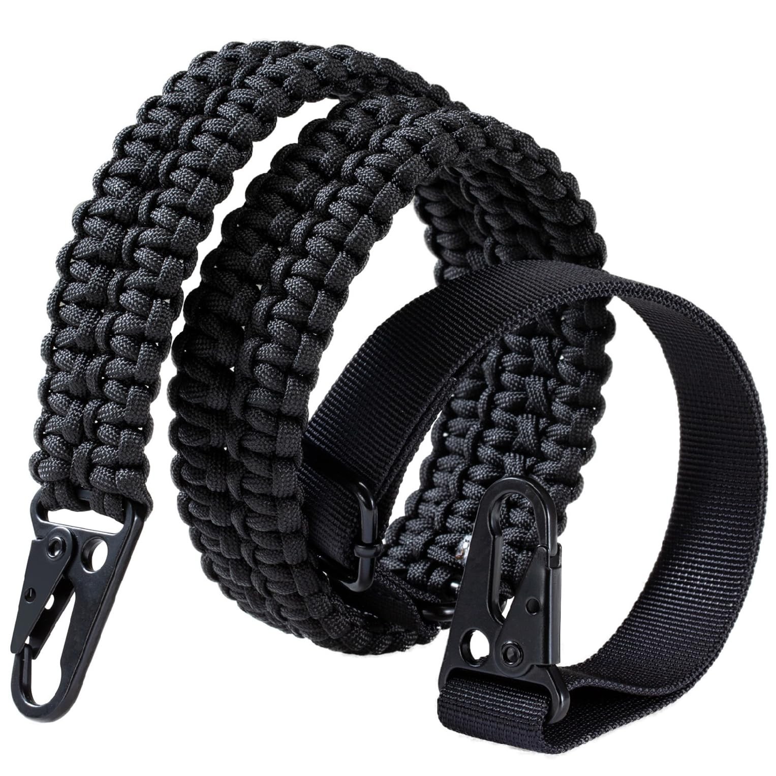 2 Point QD Rifle Sling Adjustable 550 Paracord Gun Sling Strap with Metal Hooks