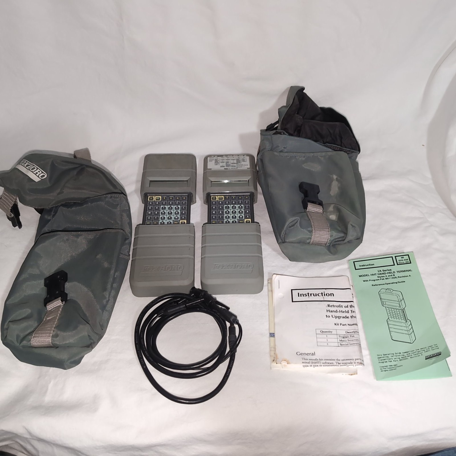 Lot of 2- Foxboro HHT-AAEFNB Handheld Terminal Style B I/A Series w/ Case & Lead