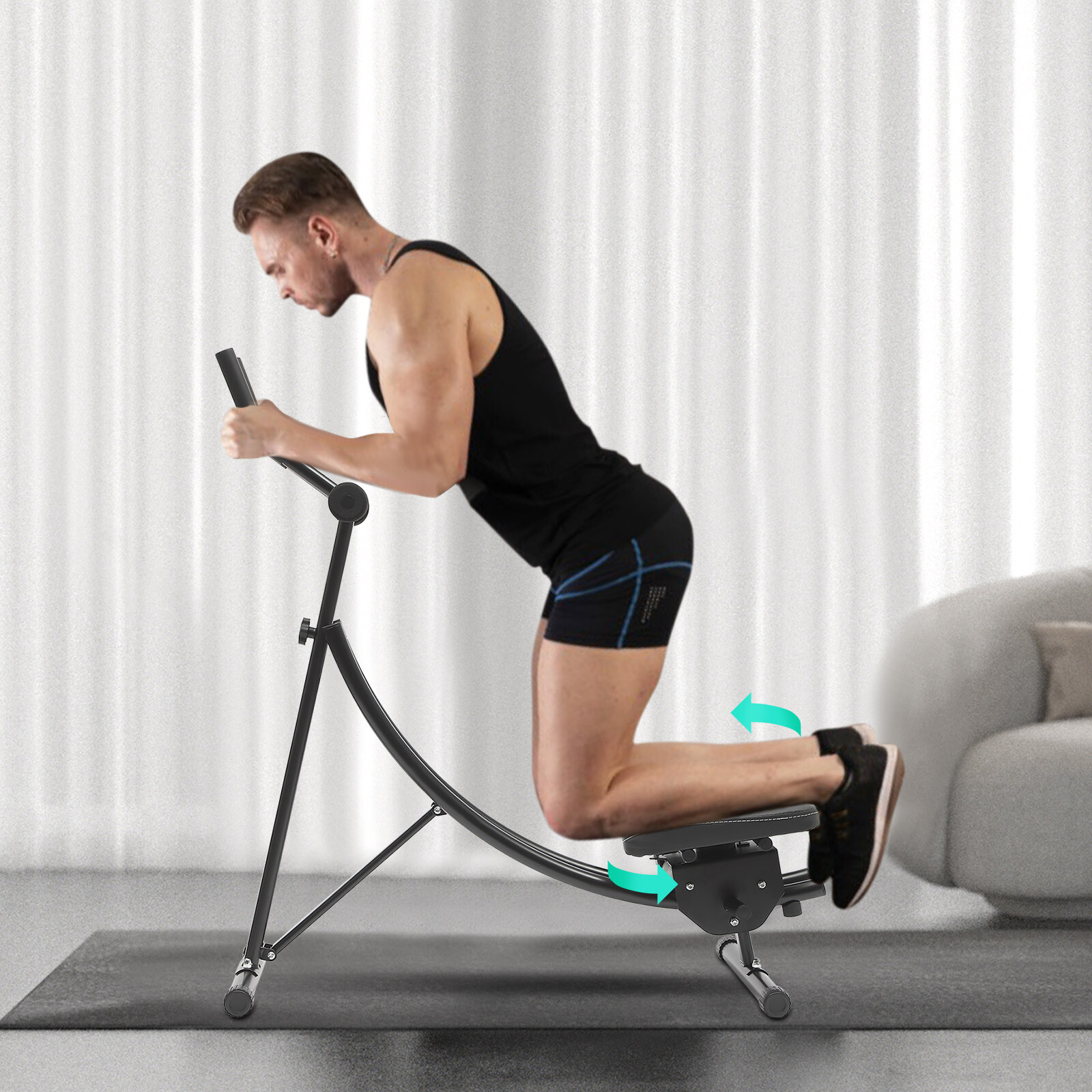 330lbs Workout Equipment Home Gym Core Fitness Coaster Abdominal Crunch Training