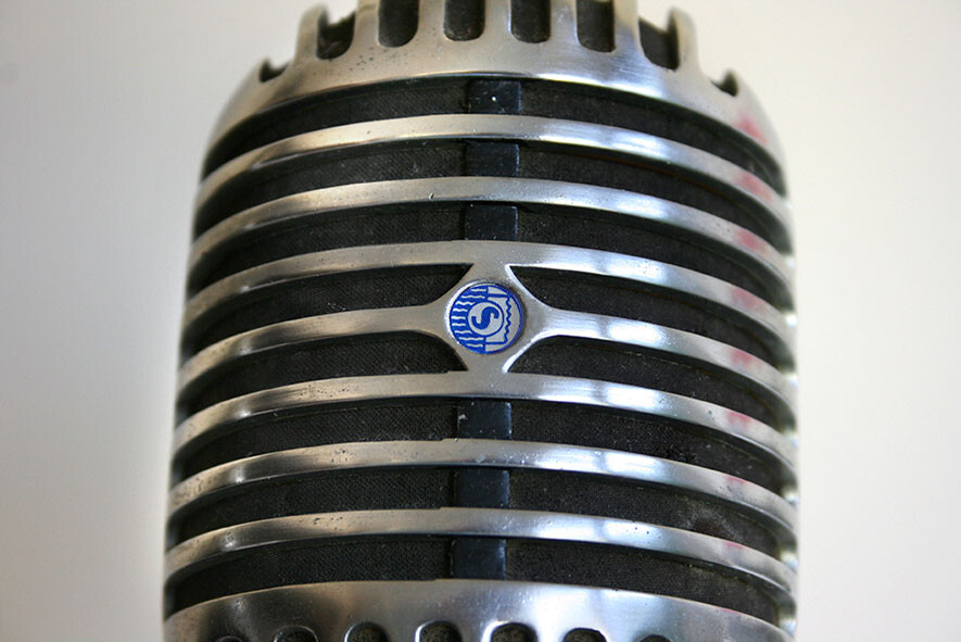 BLUE SHURE LOGO MICROPHONE, 8 REPLACEMENT DECALS