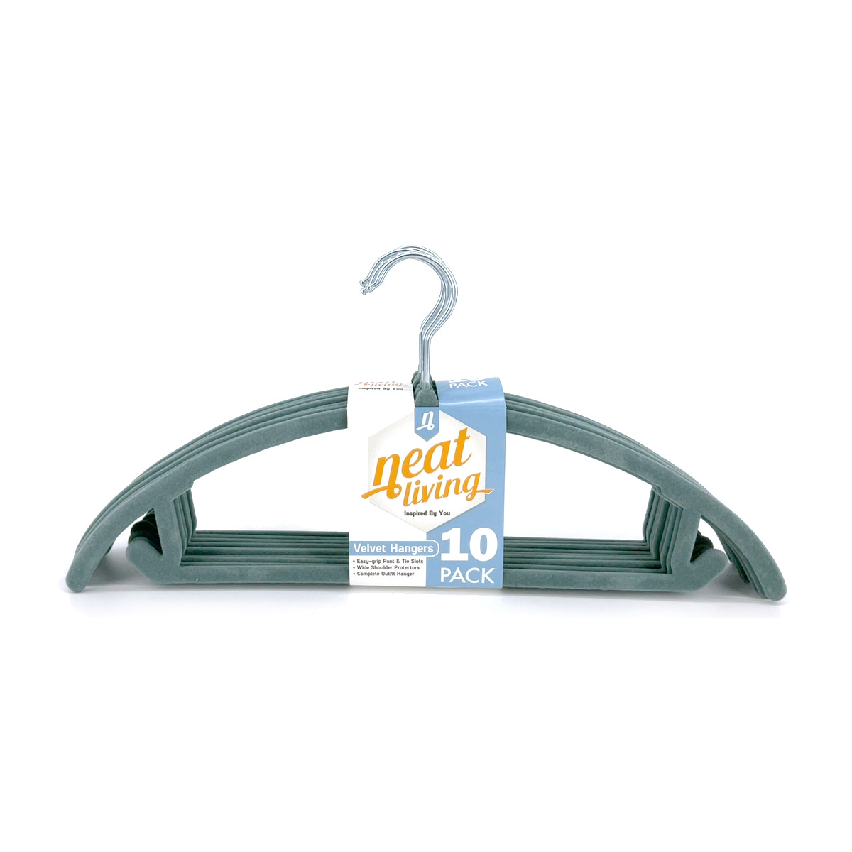 Neat Living Premium Velvet Hangers (Pack of 10) Heavyduty- Non Slip, Jasper