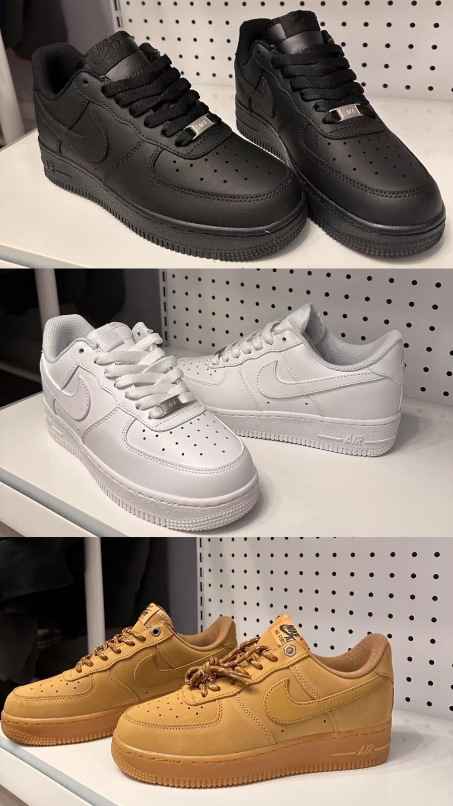 Nike Air Force 1 '07 Men's Shoes Low Triple Sneakers Black/ White/ Brown