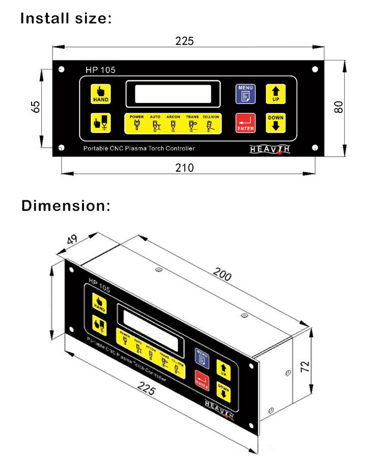 HP105 Torch Height Controller for Arc Voltage CNC Plasma Cutting Machine DC24V