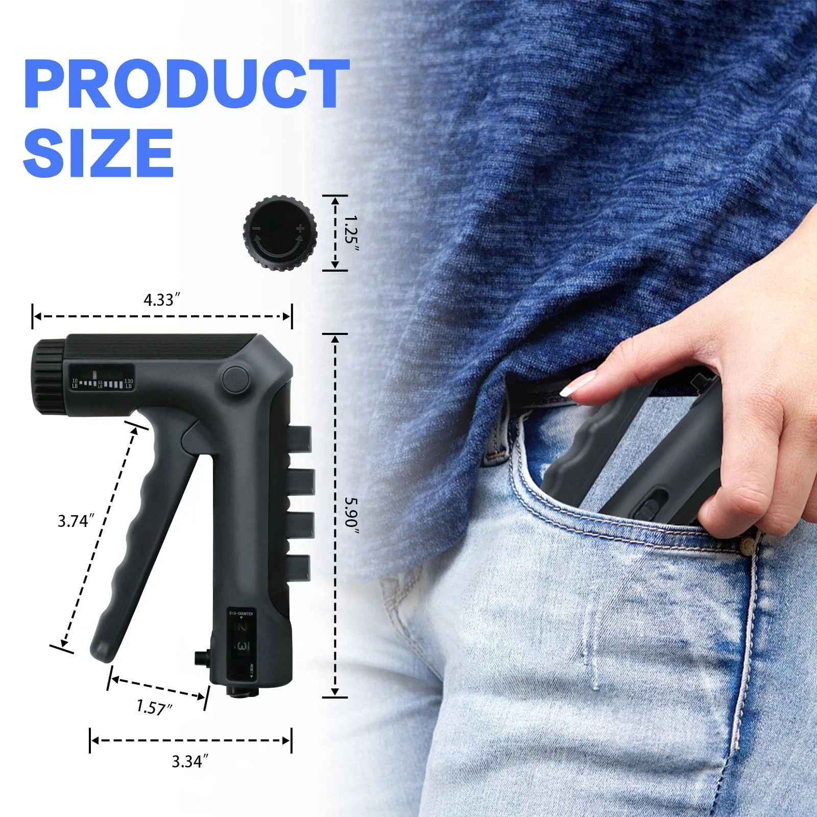 Grip Strength Trainer with Finger Exerciser, Adjustable Resistance Hand Gripp...