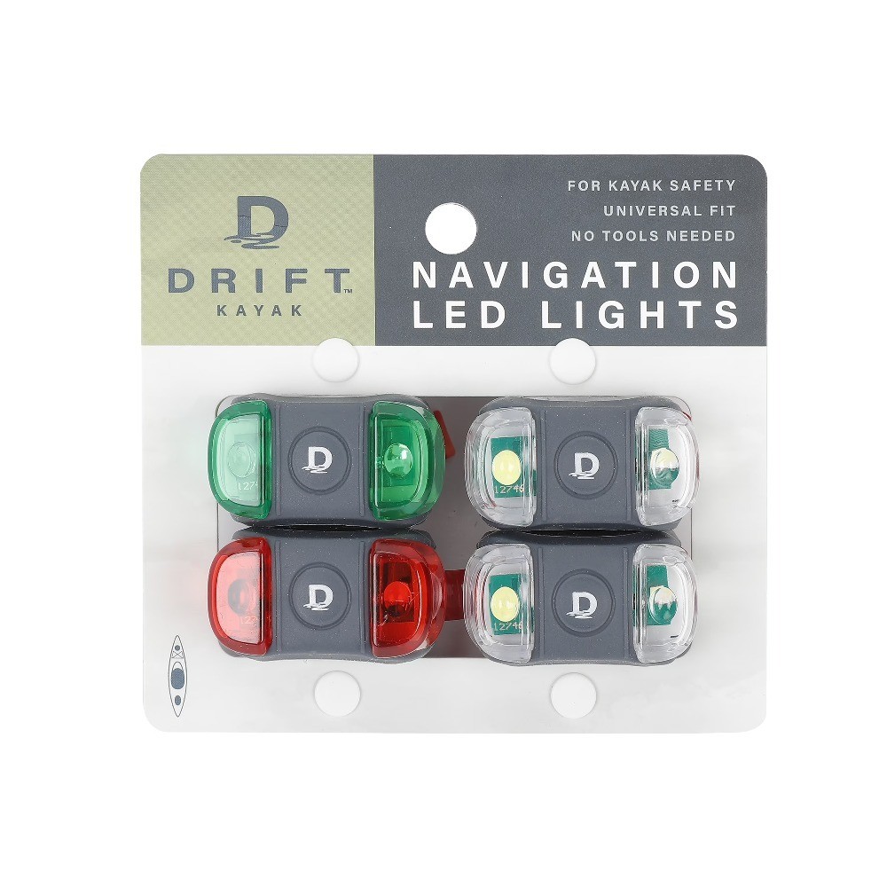 Kayak Navigation Lights Set of 4 with White All-Round Light and Red Green Side