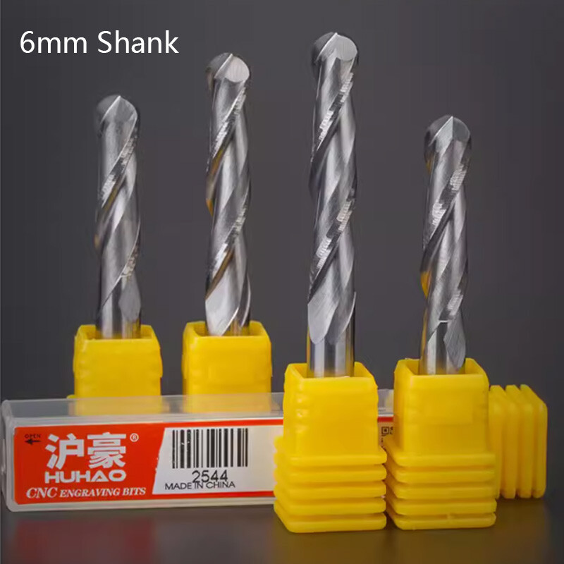 6mm Shank Ball Nose End Mill Cutter Double Flute Carbide CNC Engrave Router Bits