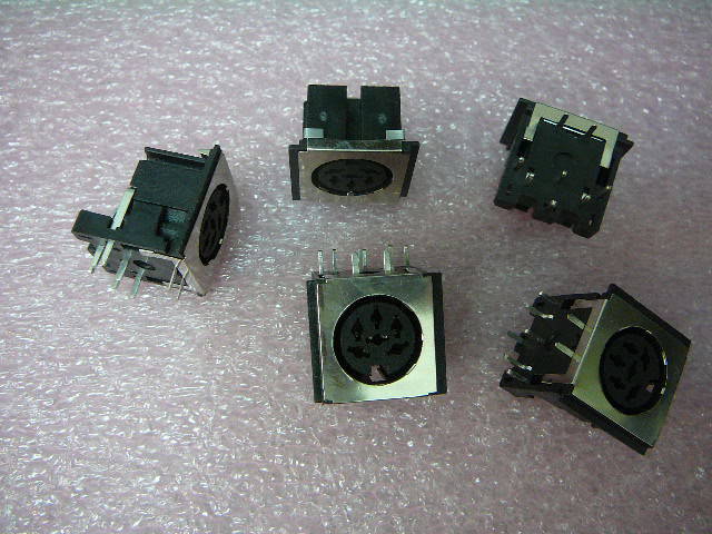 DJ-006-S Circular DIN Jacks Right Angle PC Board Mount 6 Position **NEW** Qty.5