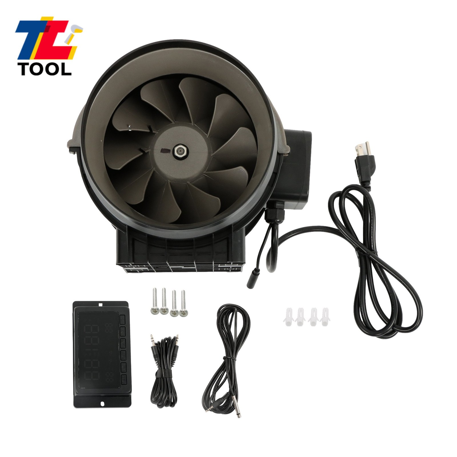 8" Inline Duct Fan 807 CFM with EC Motor & Temperature Humidity Smart Controller