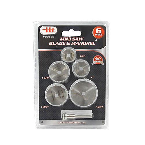 IIT 6pc Mini Saw Blade with Mandrel Tools Set 80625