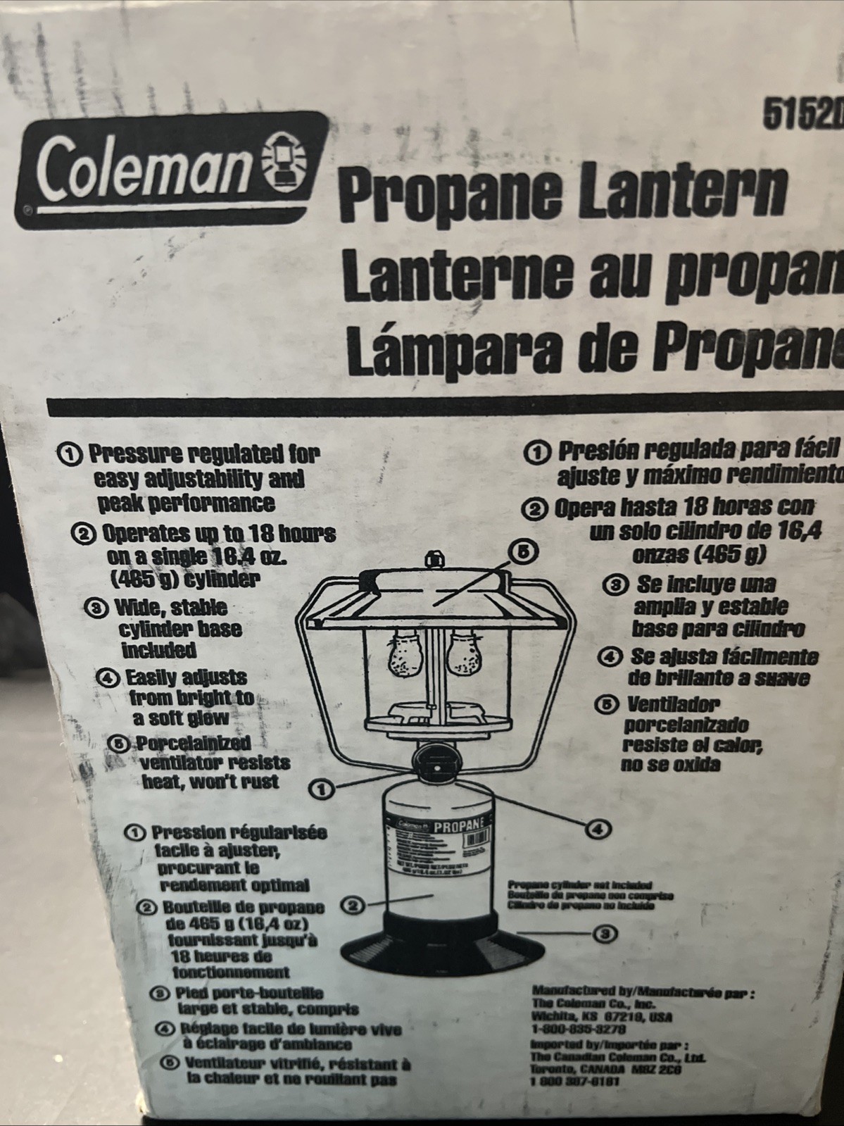 COLEMAN PROPANE TWO MANTLE LANTERN 5152D700T NEW IN BOX
