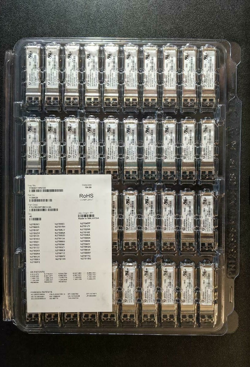 QLOGIC 16GB TRANSCEIVER SHORT WAVE LENGTH SFP HOT PLUG 850NM FTLF8529P3BCV-QL