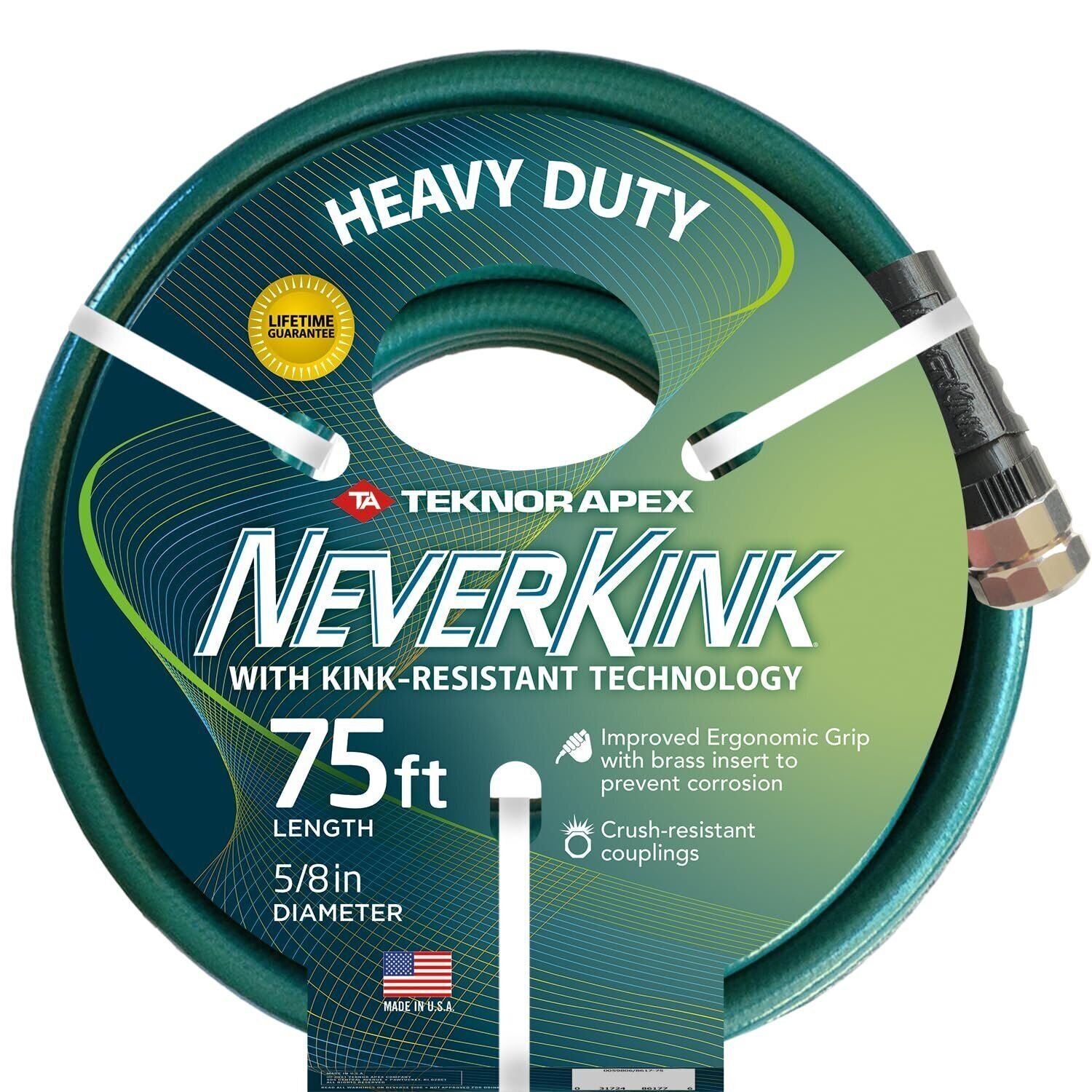 Teknor Apex NeverKink Pro Commercial Garden Hose 5/8" x 75 ft 8845-75
