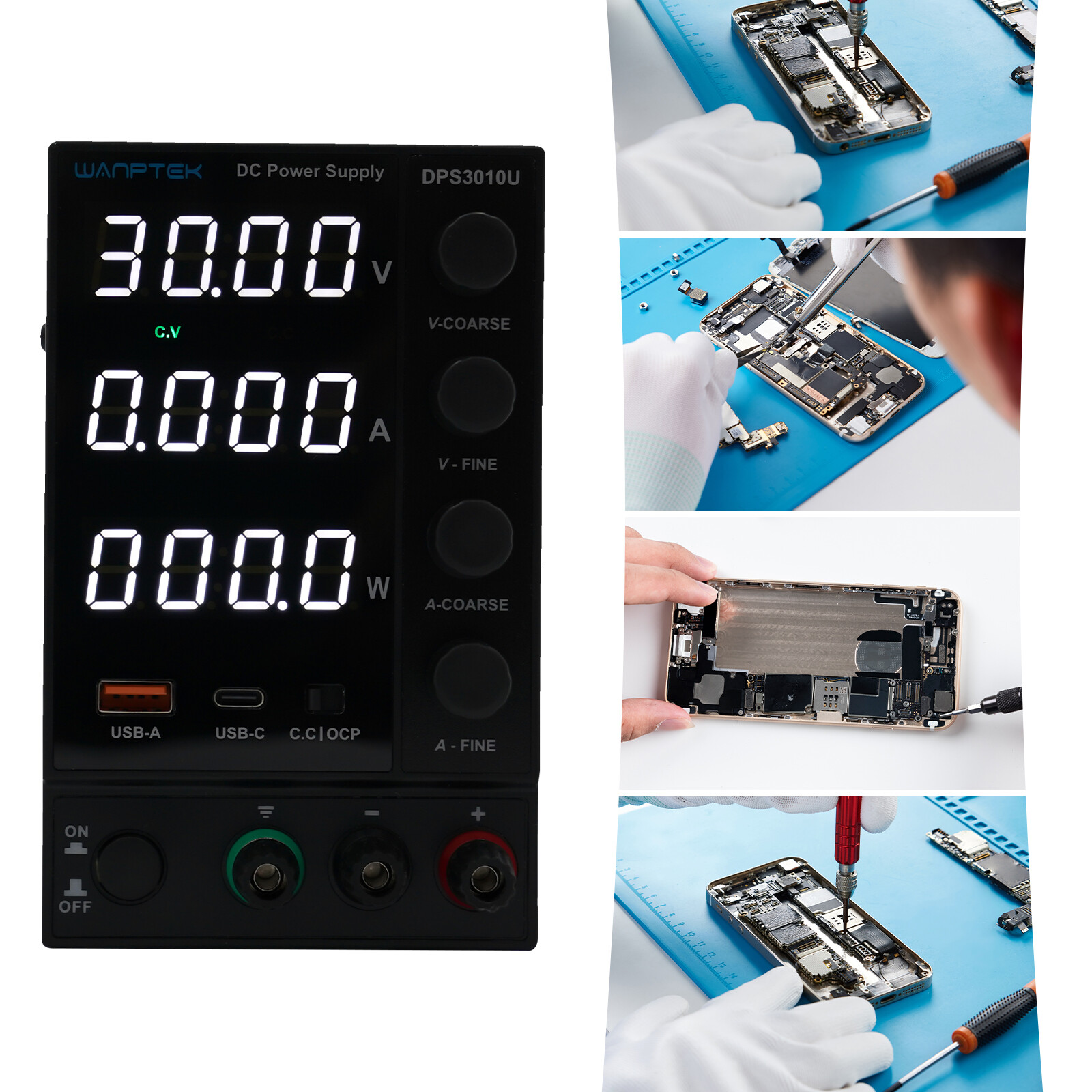 DC 0-30V 0-10A Power Supply Lab Variable Adjustable Regulated Bench Switching
