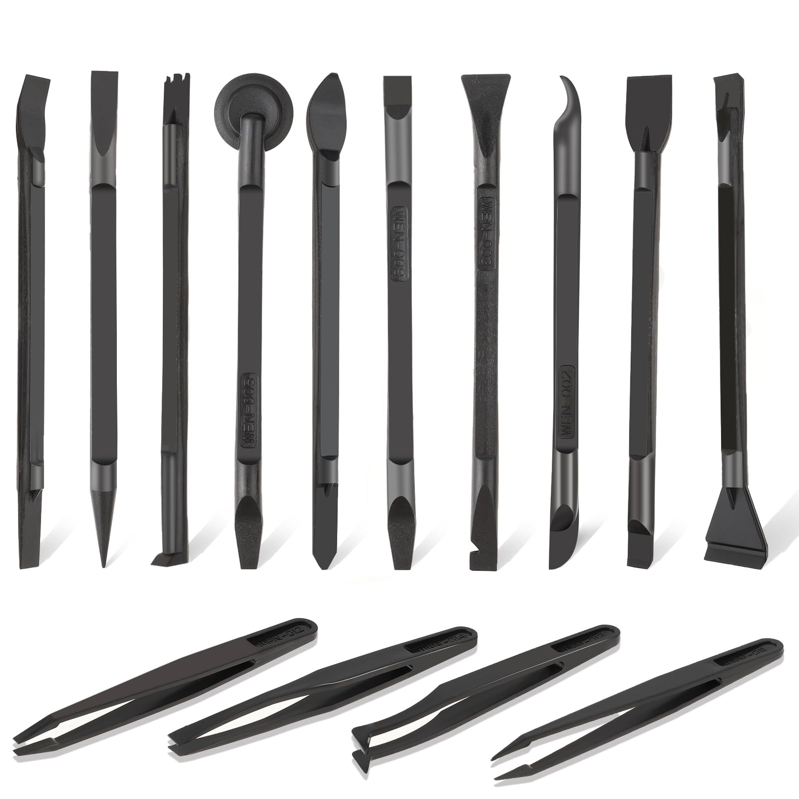 14 Pcs Plastic Crevice Cleaning Tool Car Detailing Spatula Set Black Scraper Too