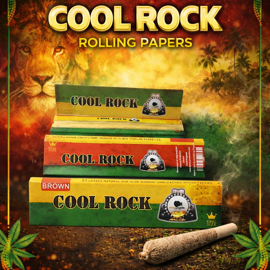 Cool Rock Rolling Papers [Unbleached Brown] – Full Box 50 Pack
