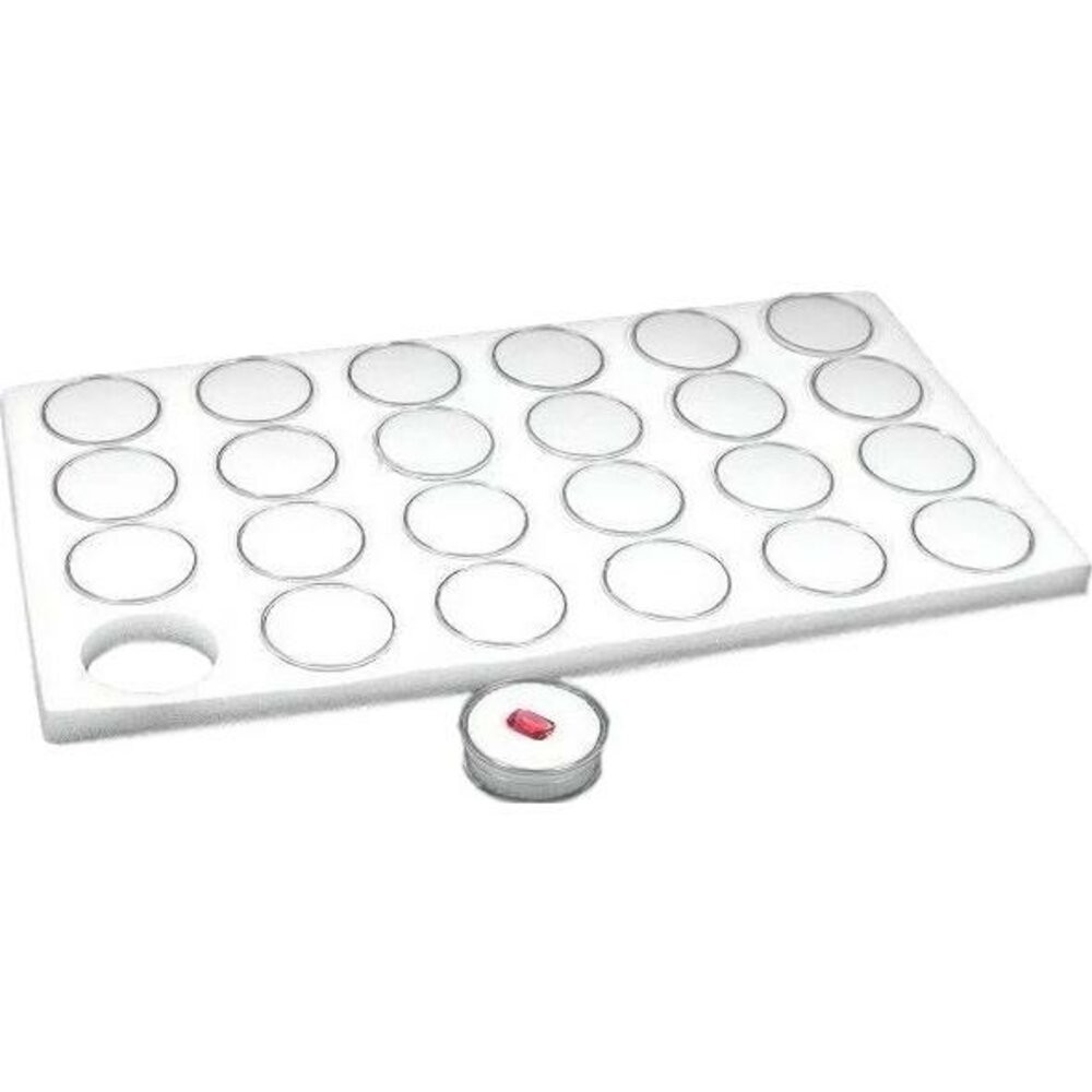 Gemstones 24 White Jar Foam Inserts Tray Jewelry Display Organizerstones Kit