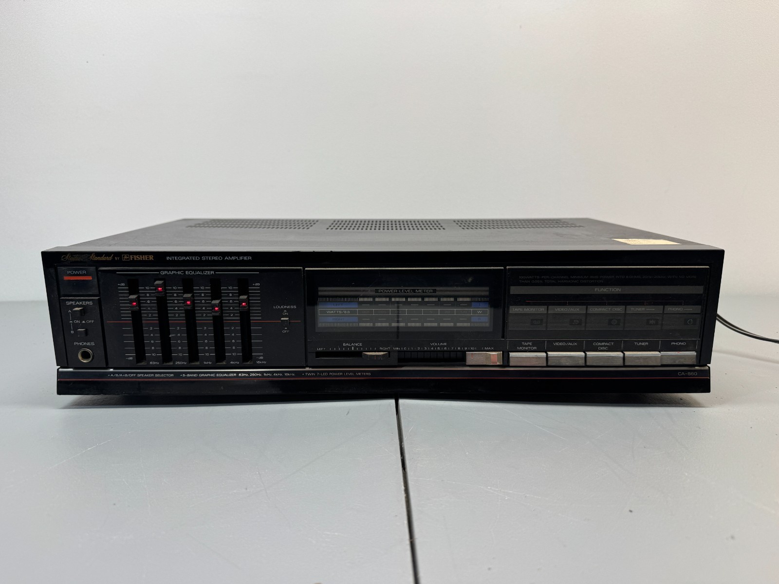 Fisher CA-860 Amplifier Receiver HiFi Stereo 2 Channel Phono Vintage Equalizer