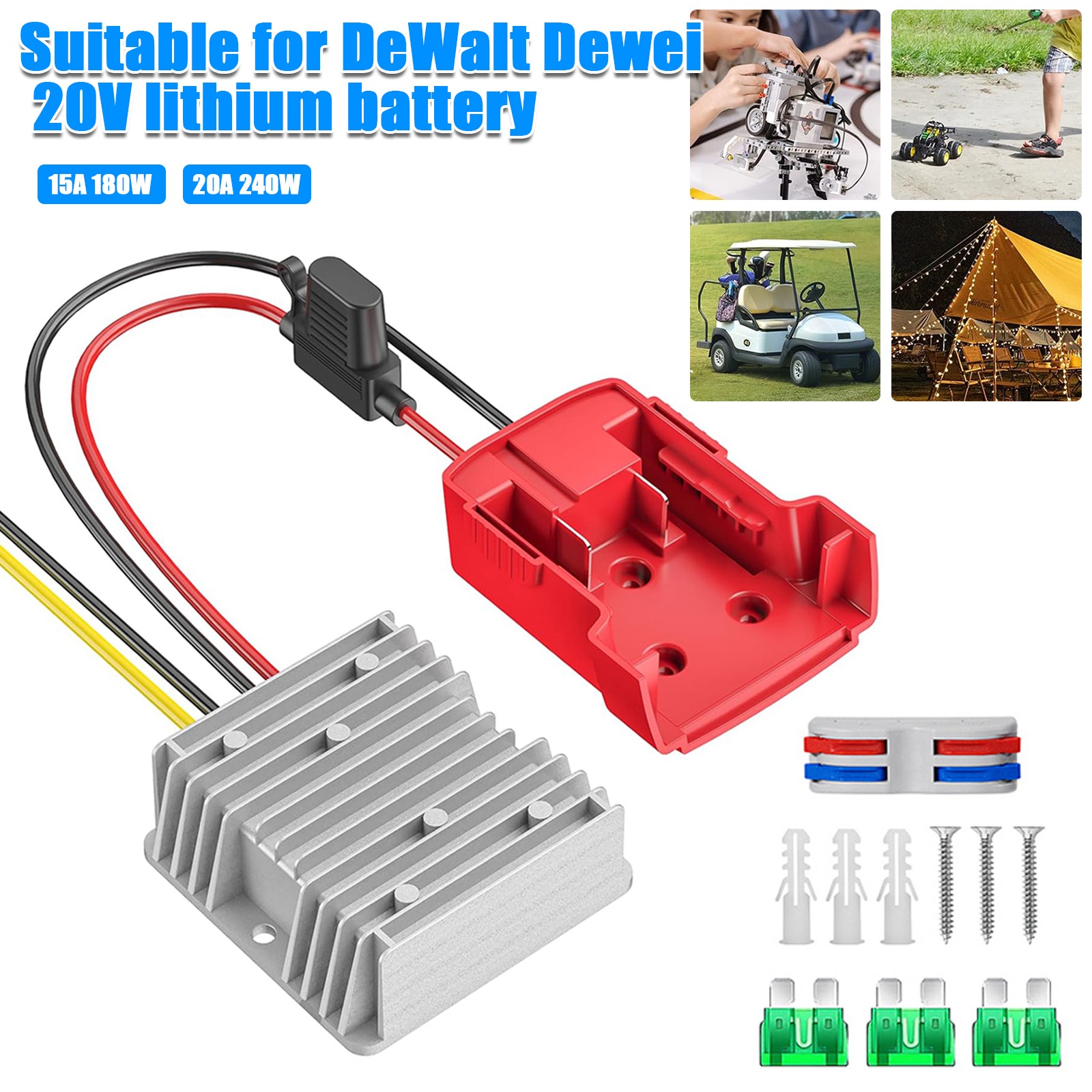 DIY Adapter Power Wheel Output 12V Compatible With Milwaukee 18V Battery
