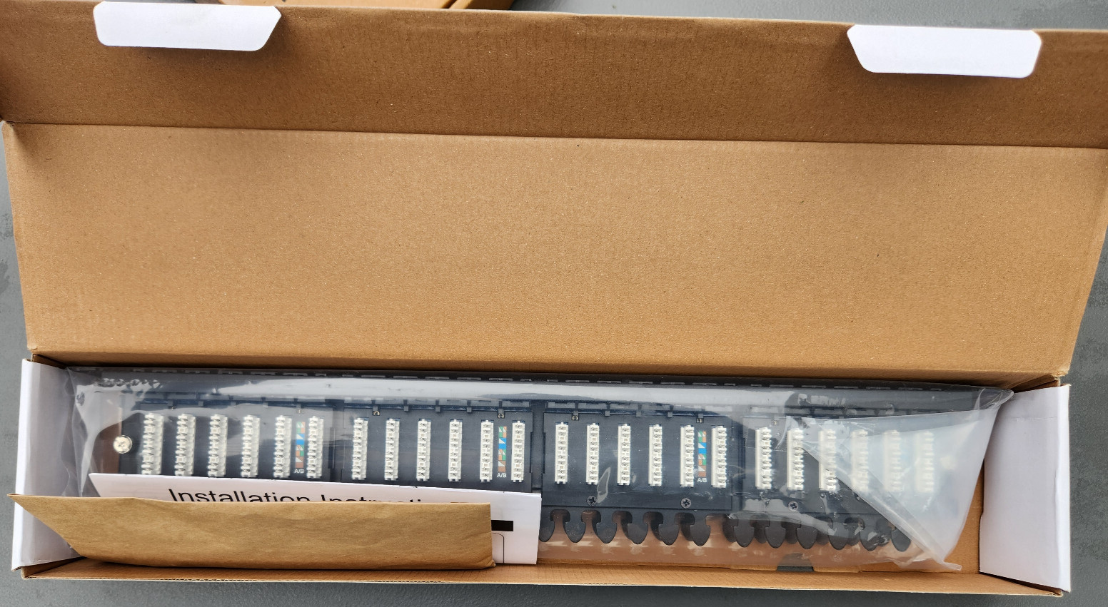 NavePoint 19-inch wide 48-Port CAT6A Unshielded Patch Panel, 1U, Black, 00302154