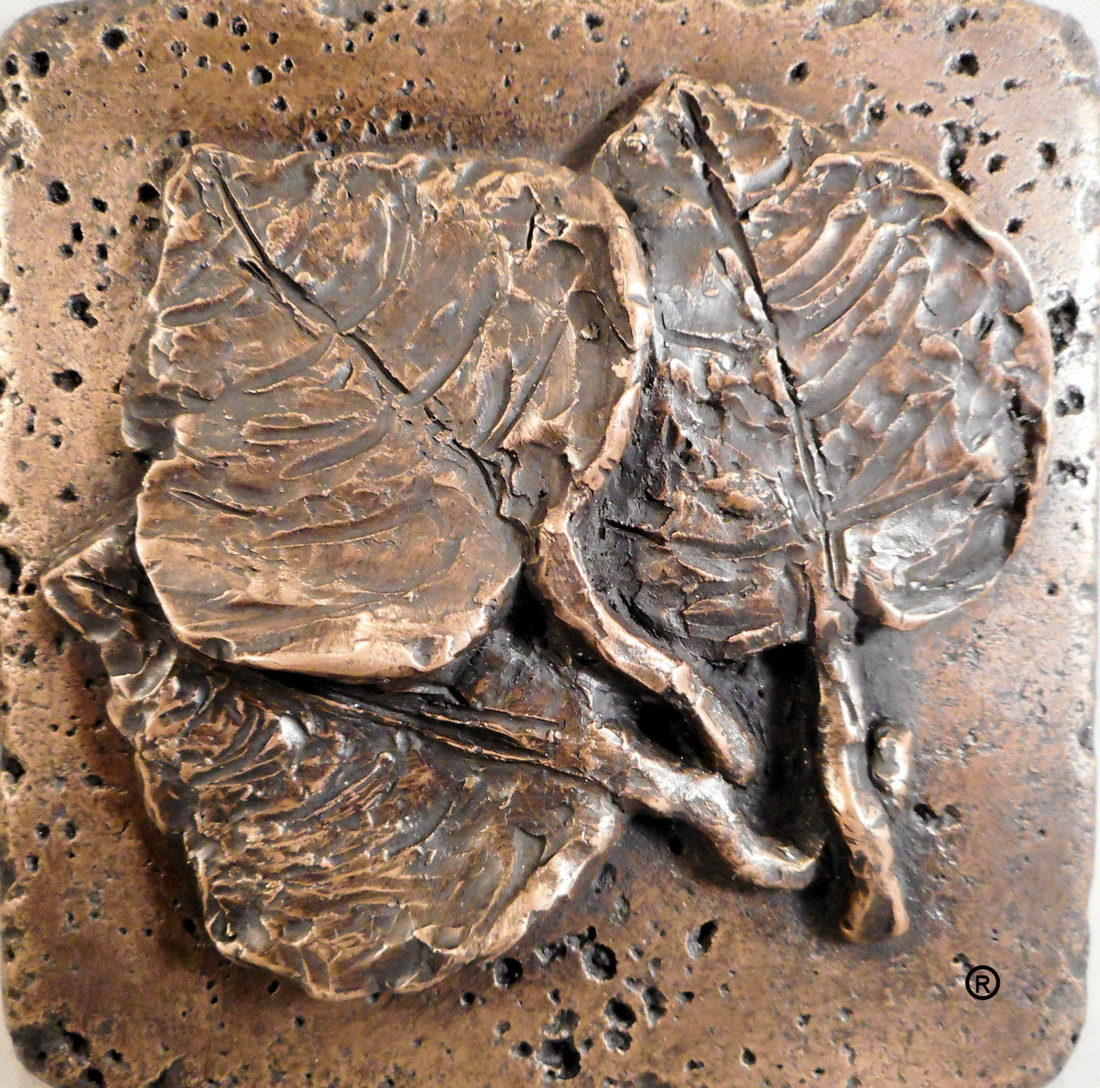 Bronze 4"x4" Leaf #3 Wall Tile
