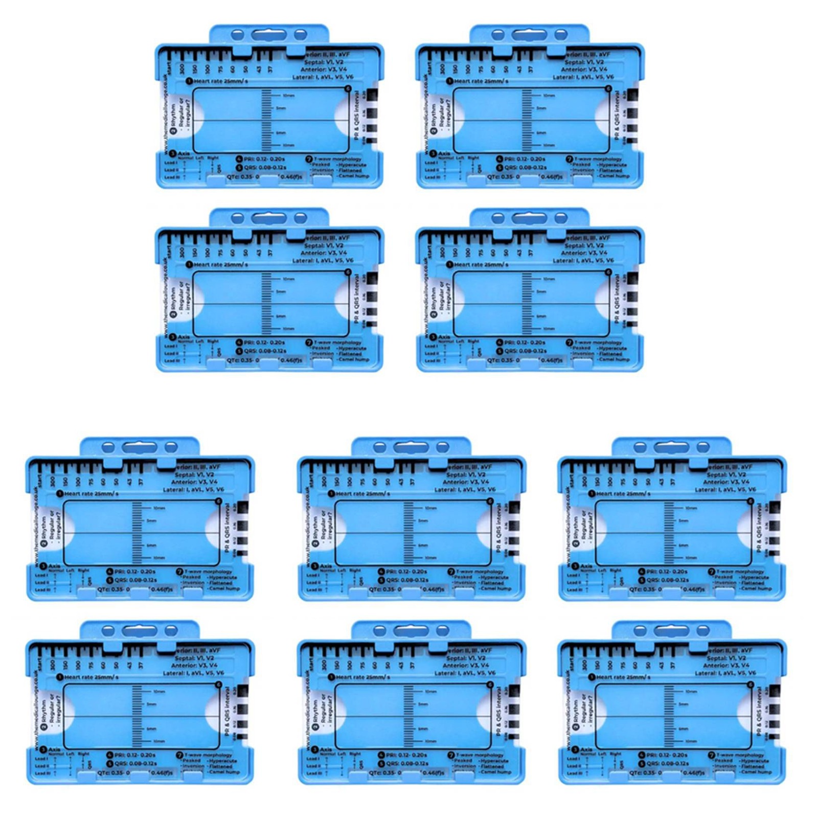 10 PCS ECG 7-Stage Ruler, ECG 7-Stage Ruler for ECG/ECG-Interpretati7924