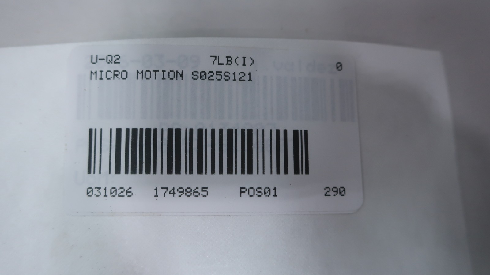 Micro Motion S025S121 Mass Flow Sensor 1/4in