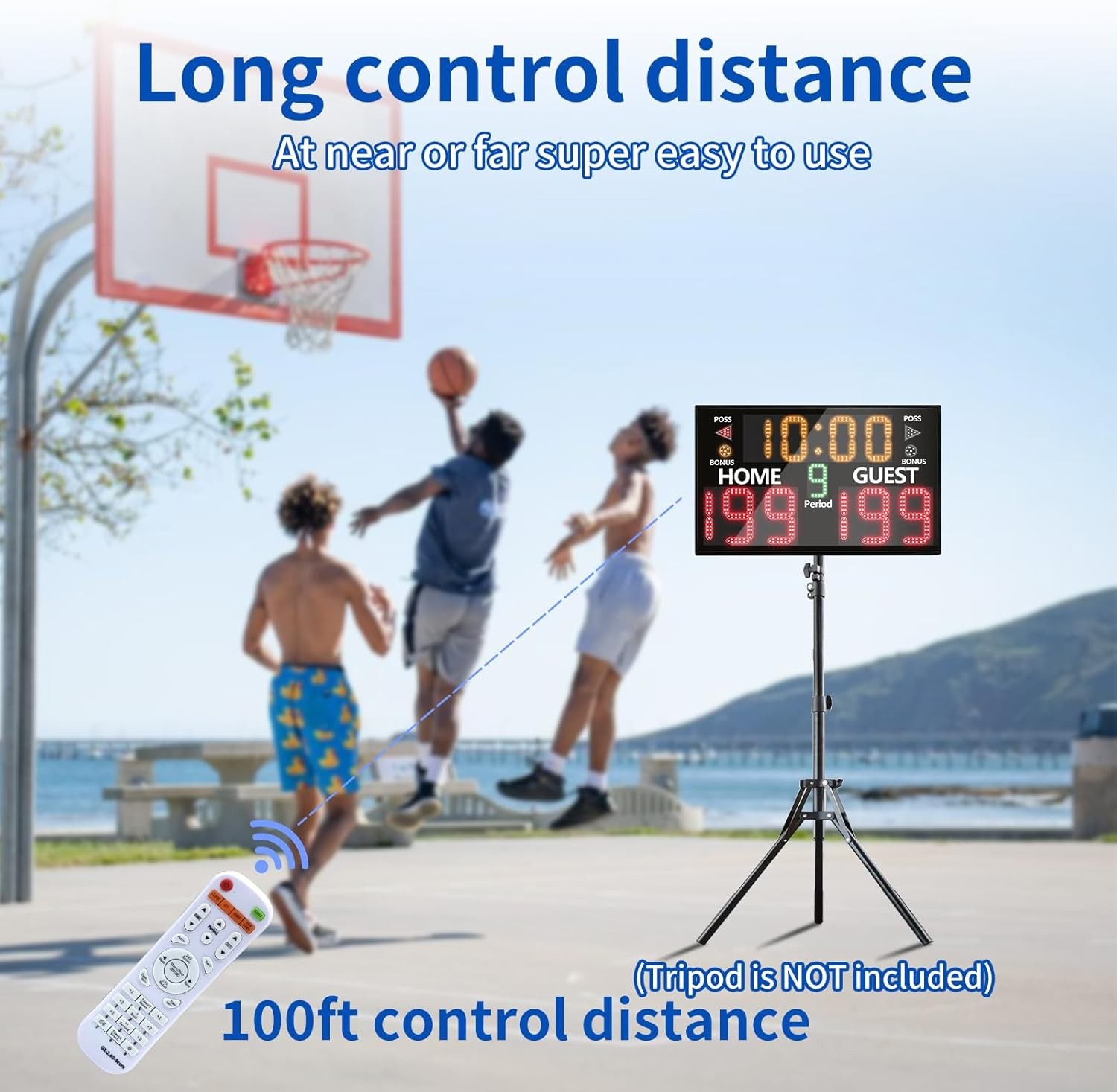 Portable Outdoor Basketball LED Digital Electronic Scoreboard with Timer Clock