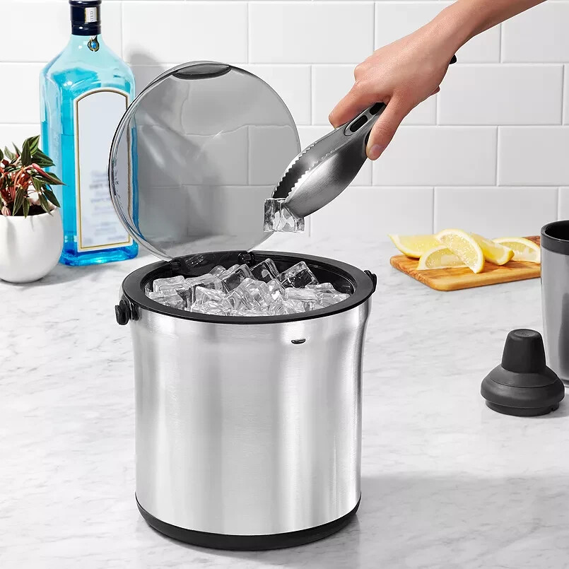 OXO Steel Ice Bucket & Tong Set  (05073)  FS