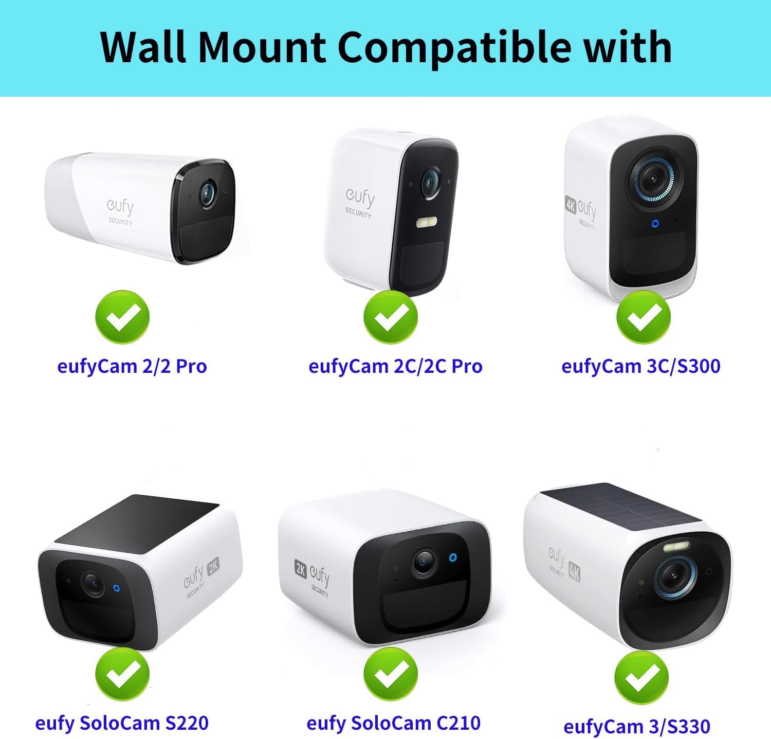 2Pack Eufy Camera Mount,Adjustable Wall Mount Compatible with eufyCam 2C/2C Pro,